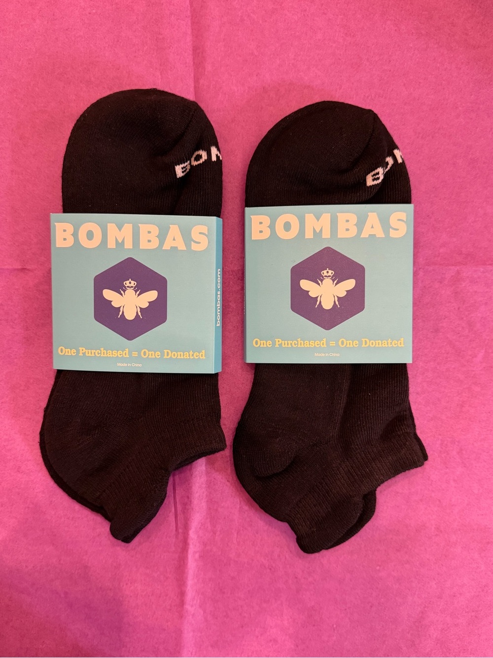 2 Pair Bombas- Unisex Mid-Weight Ankle Sock - Black